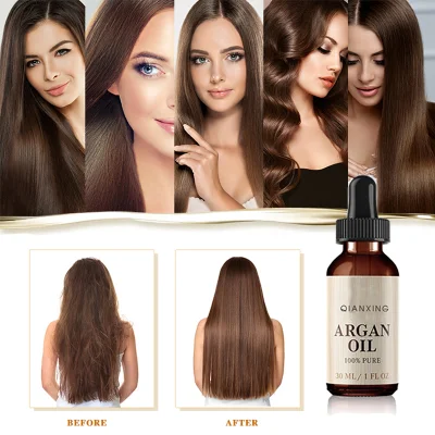 Custom Logo Natural Argan Essential Oil Hair Serum for Men Women