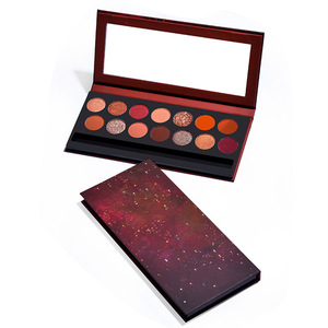 Custom makeup pigmented glitter eyeshadow with customized cardboard eyeshadow palette packaging