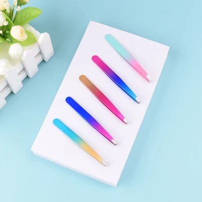 Eyebrow Tweezers Colorful Gradient Color Beauty Tool