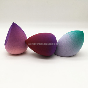 Gradually Change Color Private Label Microfiber Makeup Sponge Flocked Latex Free Cosmetic Tool