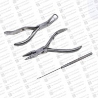 Hair Extension Pliers Sets Kit with Hook Needle Hair Extensions Tools Stainless Steel