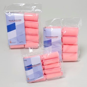 HAIR ROLLERS FOAM 3ASST SIZES PINK 8LG/10MED/10SMALL #G14280