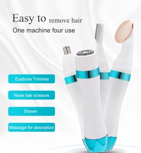 Home Multifunction Facial Cleansing Brush Body Mini Epilator Women Epilator 4 in 1 Eyebrow Trimmer Hair Removal Portable CE ROHS