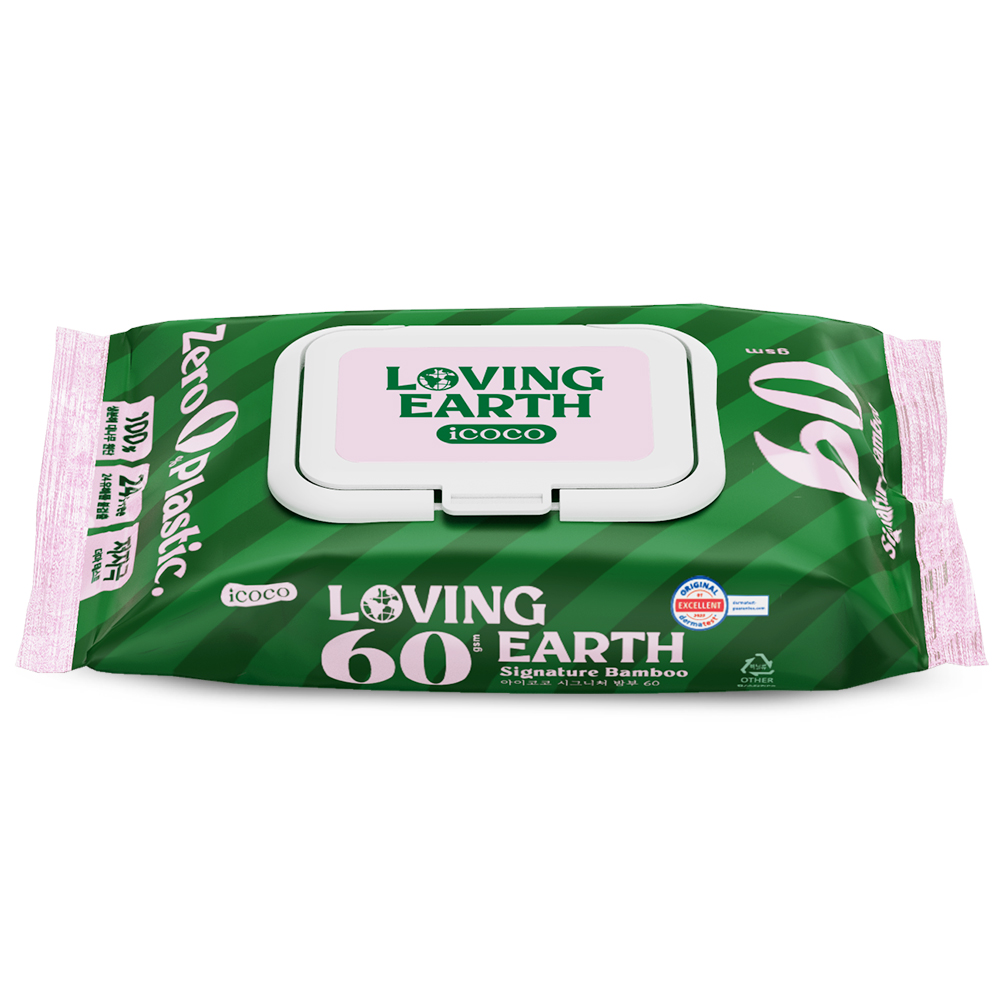 ICOCO Signature Bamboo 60 (Travel Size) Premium WaterWipes Plastic Free Baby Wipes