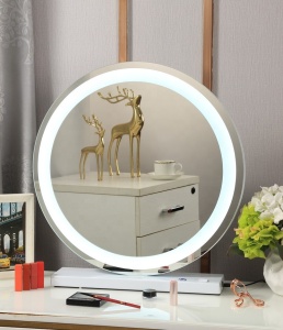 Led Lights Makeup Mirror round led light strip  Hollywood Style Cosmetic