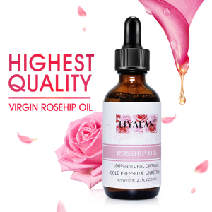 LIYALAN Private label bulk 100% Pure Rosehip Oil body Oil Cold Press Anti Aging anti stretch marks Rose Essential Oil