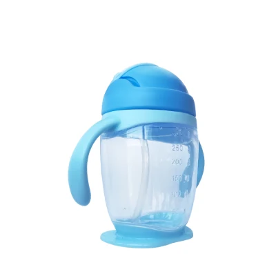 Multi-Function Baby Drinking Bottle with Straw and Handle Leakingproof