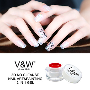 nail art paint uv gel 3 in 1 uv gel 3d 3 D no cleanse nail art&painting 2 in 1 gel