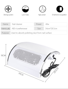 Nail Dust Collector Nail Suction Fan Nail Dust Vacuum Cleaner Manicure Machine Salon Tools