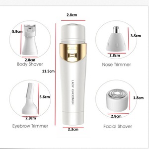 New Mini portable 4 in 1 electric Lady Epilator Multi-function hair removal device Professional design eyebrow epilator