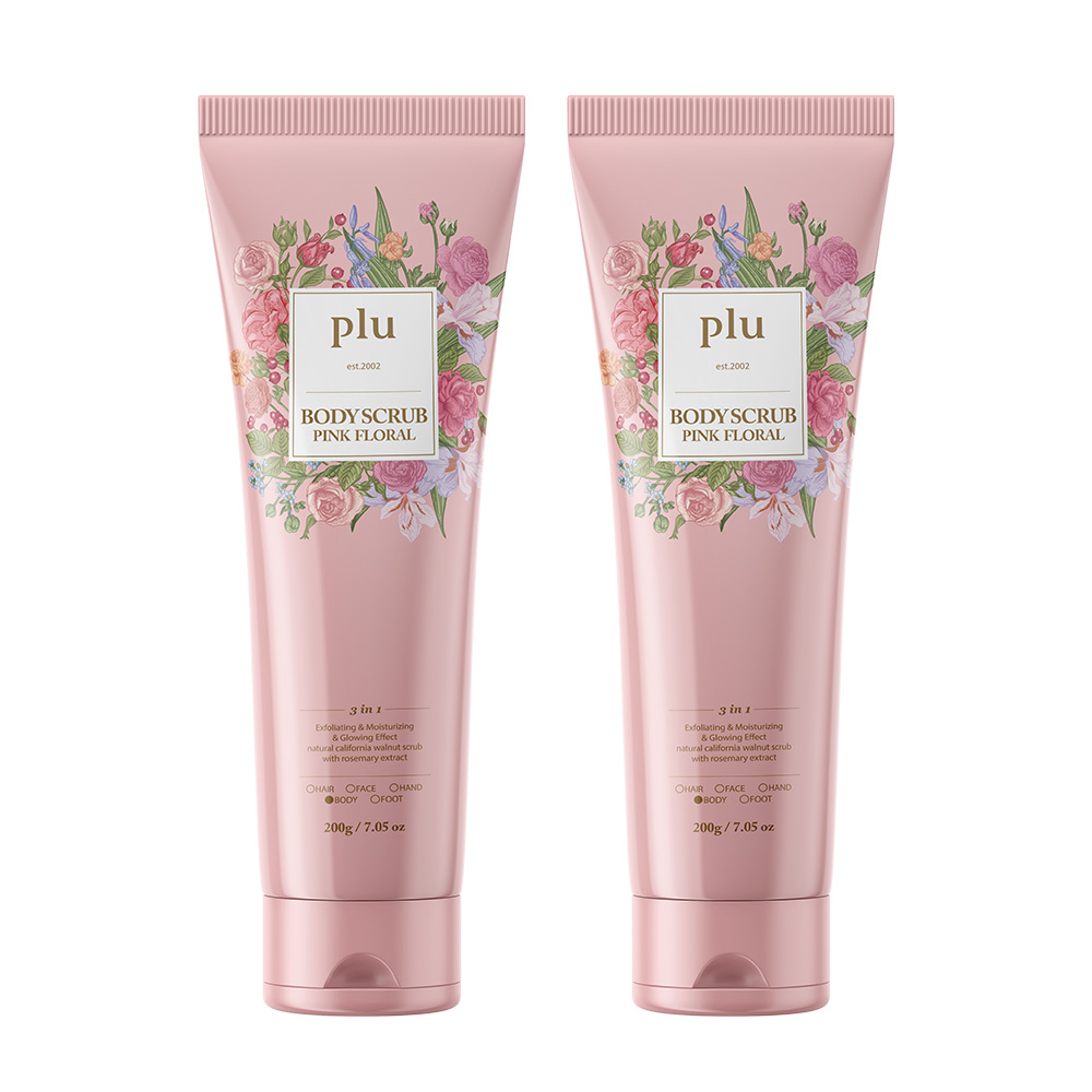 (PLU) Body Scrub Pink Floral Set 200g+200g
