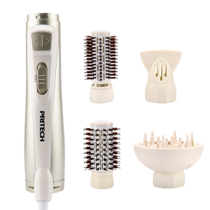 PRITECH Customized Cheap Hair Straightening Brush Hair Dryer Brush 4 IN1 Electric Professional Hot Air Brush