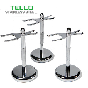 Removable Shaving Stand Stainless Razor Brush Holder Weighted Base