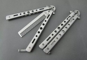 Stainless Steel Butterfly comb for training Practice Balisong Butterfly Comb Knives Trainer