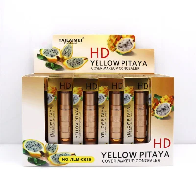 Tlm Makeup Yellow Pitaya HD Concealer Custom Moisturizing Concealer and Highlighter Make up Concealer Contour Foundation Stick