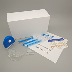 tooth whitening kits with teeth whitening gel syringe and mini teeth whitening led light