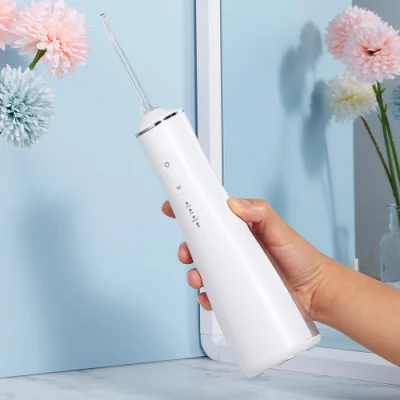 Water Flosser Cordless Teeth Cleaner with 3 Modes 4 Jets, Portable Dental Oral Irrigator, Ipx7 Waterproof and USB Rechargeable with 180ml Water Tank
