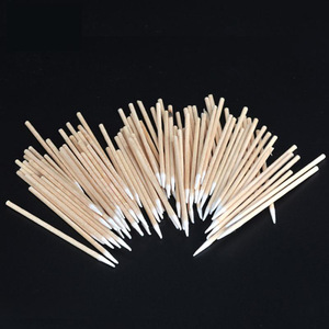 Wooden Cotton Tip Tattoo Supplies Cotton Buds Swabs Makeup Cosmetic Applicator Sticks