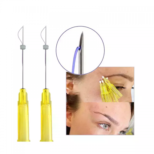 Hot Sale Long Lifting Eyebrow Lifting Blunt W Cannula 20g 380mm/400mm/600mm/800mm/1000mm Double Needle Pdo Cog Threads