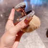 Luxury Crystal Kabuki Powder Brush with Rose Gold Handle – Ultra-Soft Dense Bristles for Face & Body Makeup, Custom Private Label Available