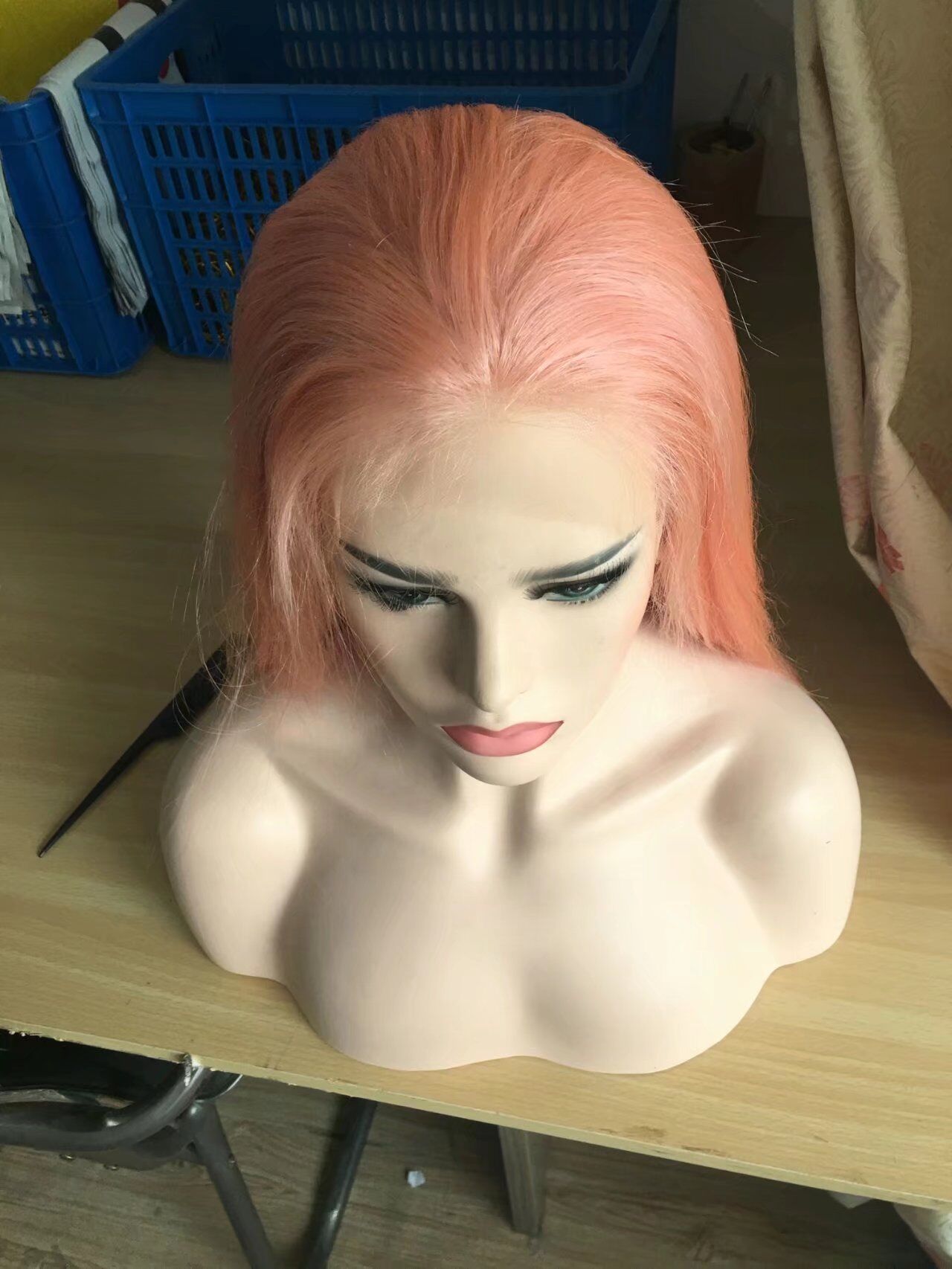 Pink lace front wig