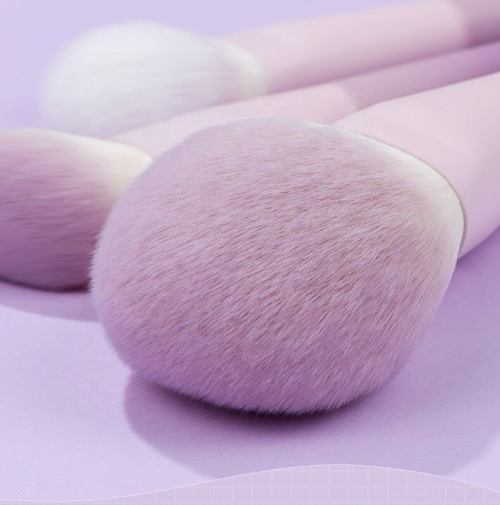 Custom Logo 10Pcs Purple Makeup Brush Set with PU Leather Envelope Bag Soft Synthetic Hair Cosmetic Brushes Wholesale OEM/ODM