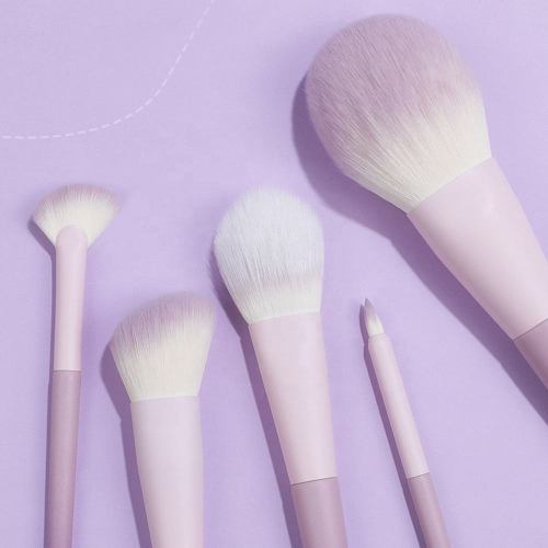 Custom Logo 10Pcs Purple Makeup Brush Set with PU Leather Envelope Bag Soft Synthetic Hair Cosmetic Brushes Wholesale OEM/ODM