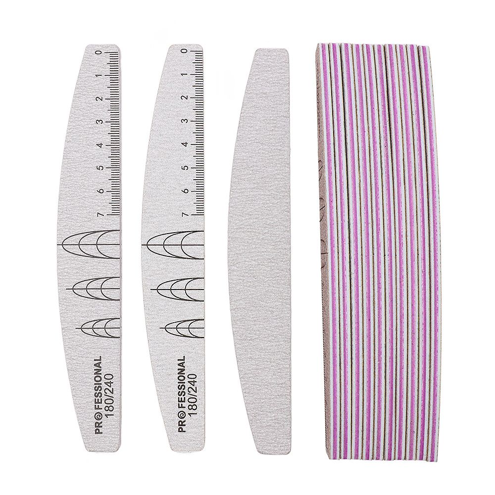 Nail File Professional Double Sided Nail Files with Extension Nail Measurement Scales