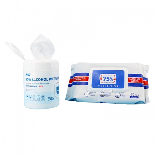 Disposable Non-woven 75% Alcohol Wet Wipes 50 PCS Personal Cleansing Moisturizing Hand