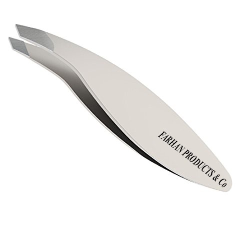 Combo Tip Tweezers Slanted & Pointed Extra Wide Grip for Fine Hair & Eyebrow Design Stainless Steel