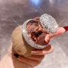 Luxury Crystal Kabuki Powder Brush with Rose Gold Handle – Ultra-Soft Dense Bristles for Face & Body Makeup, Custom Private Label Available