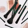10-Piece Green Makeup Brush Set – Professional Face & Eye Brushes  OEM Private Label