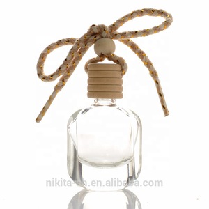 10ml Car Diffuser Bottle Car Perfume Bottle With Wood Cap Hanging Corded Rope for Empty Car Air Freshener  (CG20)