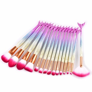 15pcs Professional Glitter Foundation Mermaid Makeup Brush cosmetic tools