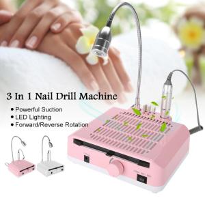 3 in 1 Nail Dust Collector and Drill with Table Lamp Nail Dust Collector Machine for Nail Salon