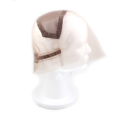 Adjustable Full Lace Wig Cap with Elastic Straps Weaving Glueless Wig Caps for Handmade DIY Wigs