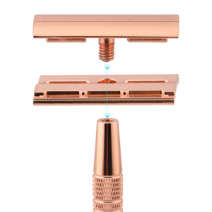 customised packaging rose gold metal razor zero waste wet shaver safety razor