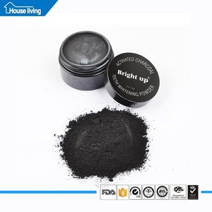 food grade GMP approved 50g PET jar organic black teeth whitening activated charcoal powder