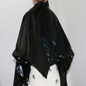 Fully enclosed protection black Disposable Hair Cutting Salon Use hairdressing cape