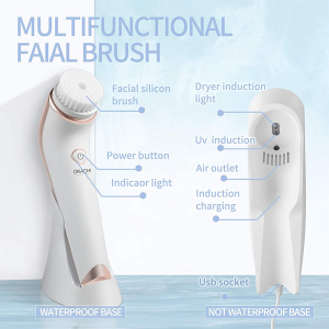 IPX7 waterproof electric spin rechargeable face massage brush exfoliating cleanser facial cleansing brush