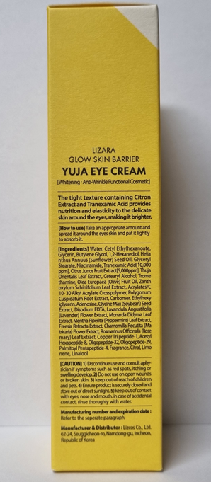 LIZARA Glow Skin Barrier Yuja Eye Cream