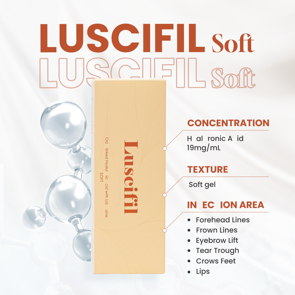 Luscifil Soft Dermal Filler Hyaluronic Acid HA Korea facial lines, eye, nose, lips, cheek