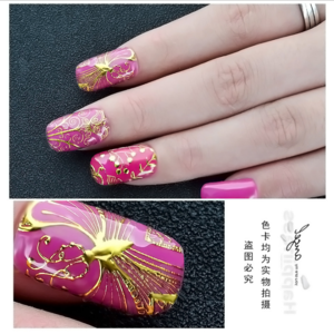 Nail Stickers 24pcs/lot Nail Art 3d Beauty Gold Design Brand Charms Manicure Bronzing Decals Decorations Tools Fashion Gift