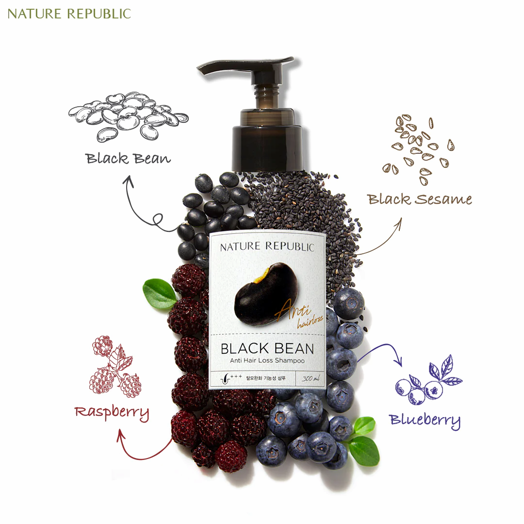 Nature Republic BLACK BEAN ANTI HAIR LOSS SHAMPOO Korean Cosmetics Wholesale