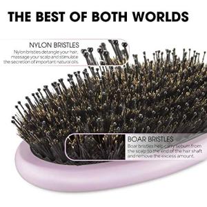 New Arrival Pink Wooden Hair Brush With Boar Bristles Mix Nylon,Private Label Hair Brush Boar Bristle Hair Brush Wholesale