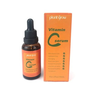 OEM Private Label Face Softens Fine Lines Organic Vitamin C Serum  with Hyaluronic Acid