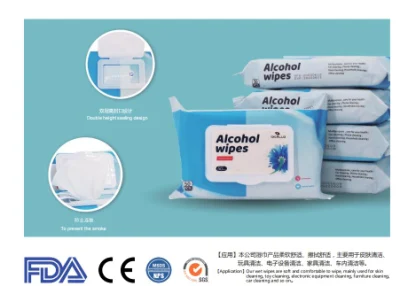 Private Label Custom Logo Non-Woven Cleaning Disinfectant Nonwoven Disinfecting Tissue Towel Wet Wipes Killing Virus