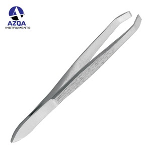 Professional Eyebrow Tweezers 3.75" Rainbow Color Stainless Steel Slanted Tip Eyelash Extension Tweezers.