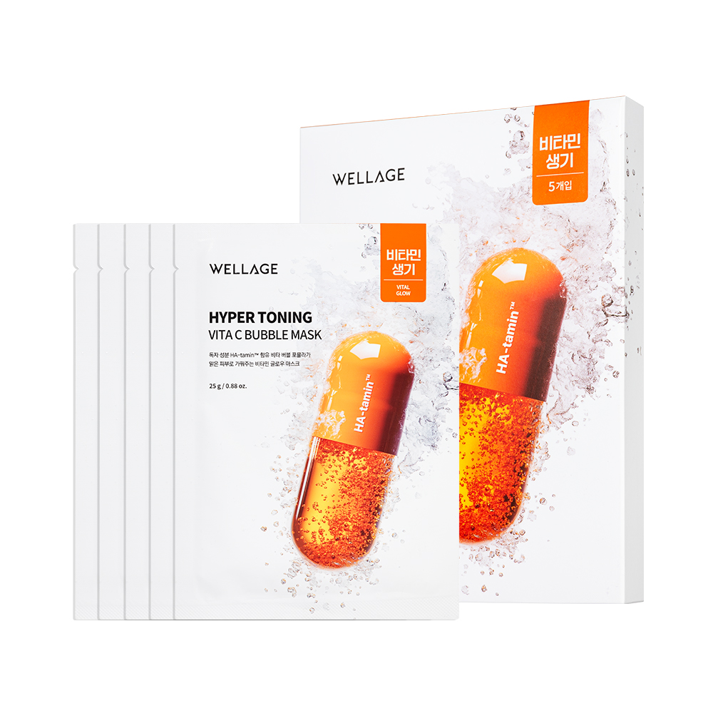 (Wellage) Hyper Toning Vita C Bubble Mask 25g 5ea