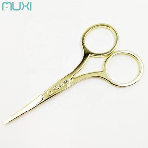 Wholesale Beauty Personal Makeup Scissors Small Gold Stainless Steel Trimming Scissors